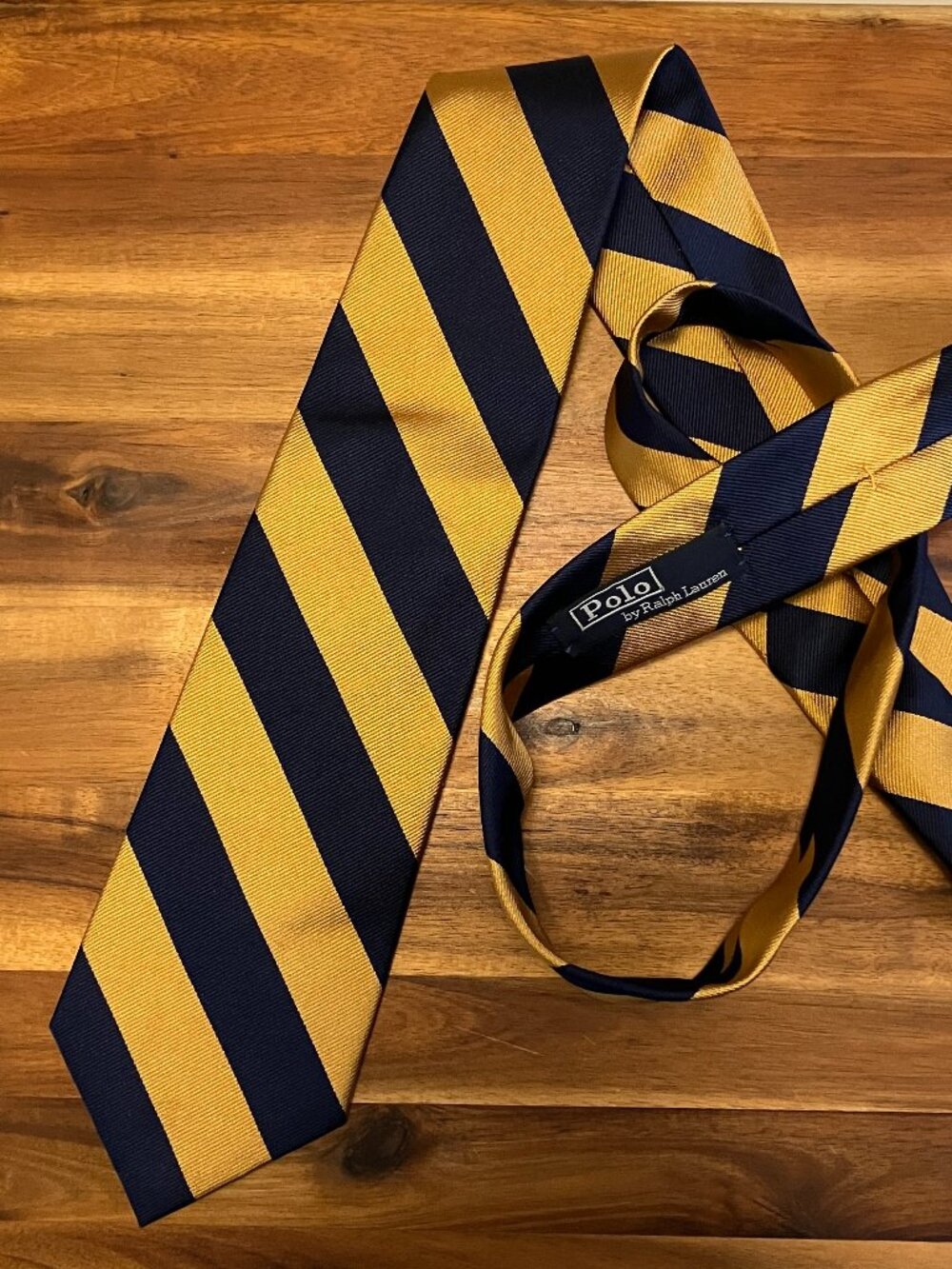 Vintage Polo Ralph Lauren Striped Silk Repp Tie 100% Silk Made in Italy